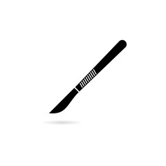 Scalpel icon. Flat icon with shadow on white background