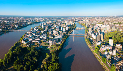 Nantes aerial panoramic view, France