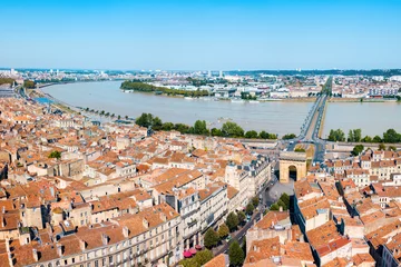 Fotobehang Bordeaux aerial panoramic view, France © saiko3p