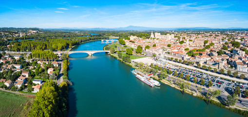 Avignon city aerial view, France