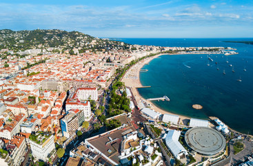 Cannes aerial panoramic view, France