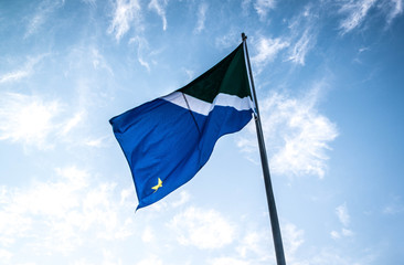 A beautiful view of brazil state flag (bandeira do mato grosso do sul)