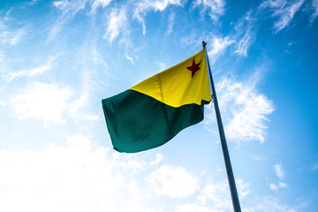A beautiful view of Brazil state flag (Bandeira do Acre).