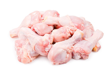 Tasty raw chicken legs. Top view.