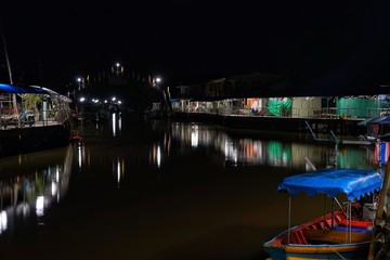 night view of harbor in THAILAND 