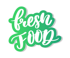 Fresh food lettering calligraphy Rubber Stamp green