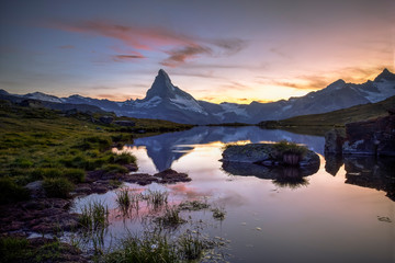 Matterhorn and his reflection, Switzerland