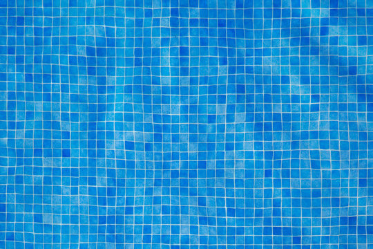 Fondo De Piscina A Cuadros Azules Con Ondas De Agua