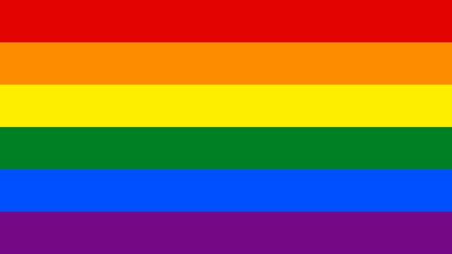 Rainbow Gay Flag Animation on color Background. Concept LGBT Community. Abstract graphics in trendy colors and style. Seamless looping animation.