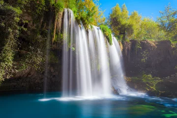 Fototapeten Wald Fluss Duden waterfall park in Antalya  © saiko3p