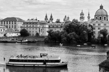 Charles Bridge in Prague. view from the bridge