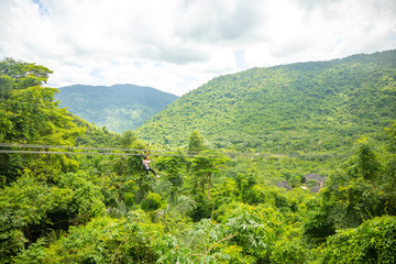 View in the Yanoda rain forest park on Hainan Island in the city of Sanya, China