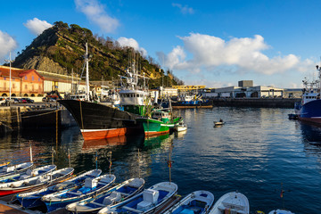 View of Getaria port, a typical fishing town in Gipuzkoa province, Basque Country, Spain