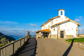 Chapel of San Telmo in a bright sunny day, Zumaia, Basque Country, Spain