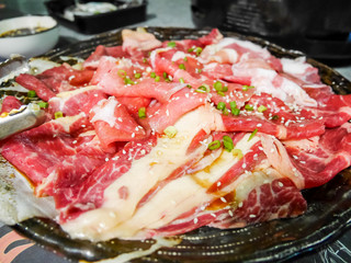 slices of ham on a plate