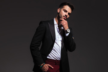 pensive young elegant man