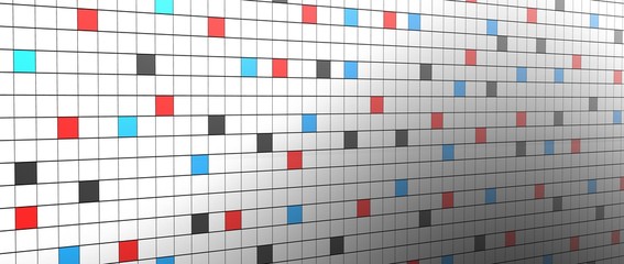 Fototapeta premium Diseño de panel de cubos tridimensionales de diferentes materiales.Fondo de pared 3d de metal, madera, plástico y concreto. 