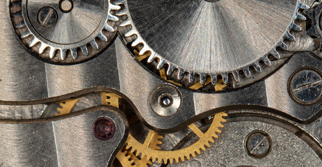 clockwork old mechanical watch, high resolution and detail