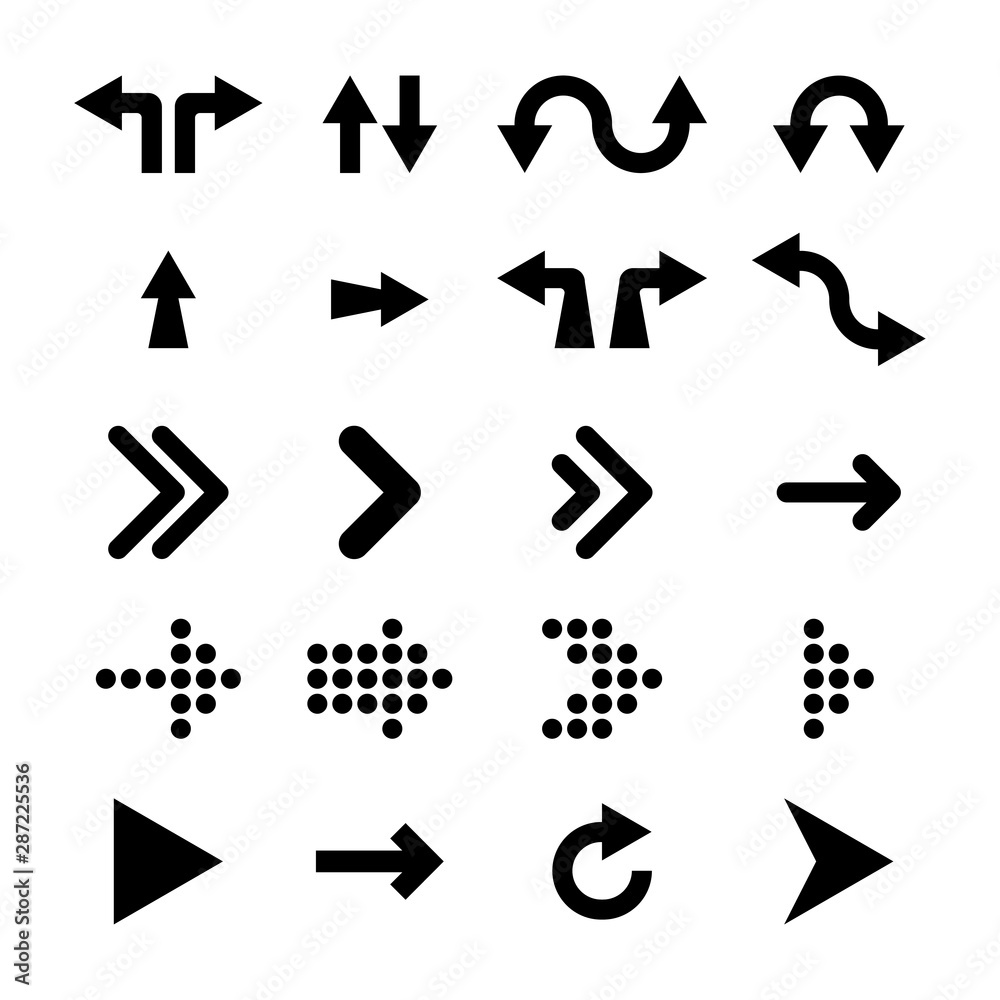Canvas Prints arrows collection. arrow icon. arrows vector icons. black arrows isolated on white background. arrow