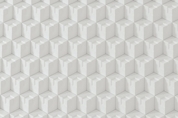 The wall with duplicate squares stacked, 3d rendering.