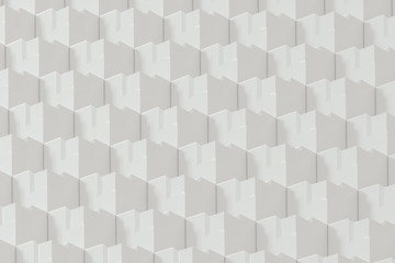 The wall with duplicate squares stacked, 3d rendering.