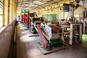 Machines inside the tea factory