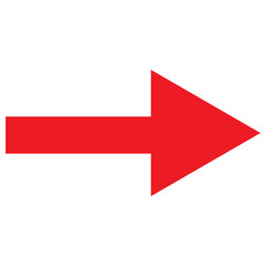 Right red arrow icon vector traffic symbol on white background