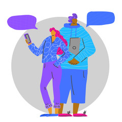 Young adult characters isolated Vector flat design