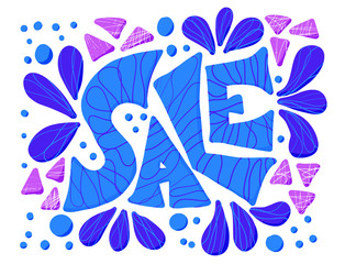Sale stylized text. Vector creative word isolated.