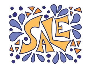 Sale stylized text. Vector creative word isolated.