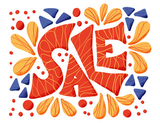 Sale stylized text. Vector creative word isolated.