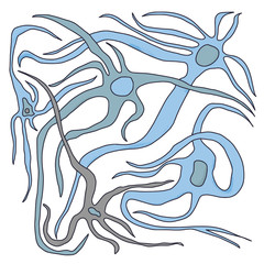Neuron cells. Vector simple design illustartion.