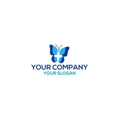 butterfly Medical Hospital Logo Design vector