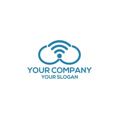 cloud wireless logo design template