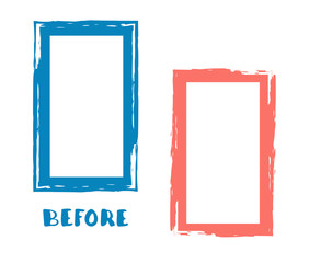 Before and After screen. Banner with empty space.