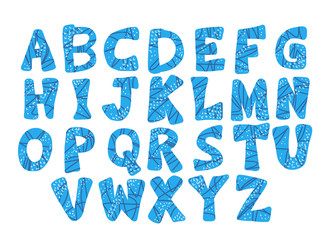 Alphabet vector art color signs. Letters design.