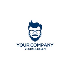 Geek and barber logo design vector