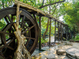 Water wheel at the DuoYiHe river near LuoPing in Yunnan province China.