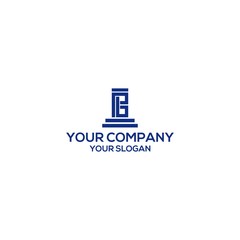 PB law firm logo design vector