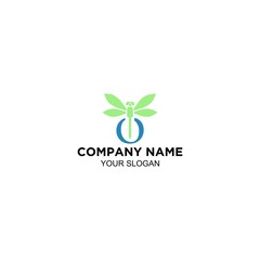 power dragonfly logo design vector