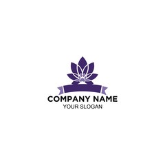 purple lotus flower logo design vector