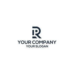 R and P logo design vector