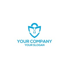 secure lock shield logo design vector