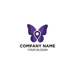 share location butterfly logo design