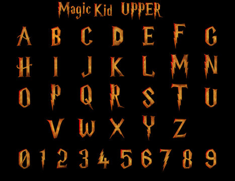 Magic Kid Fantasy Alphabet - 3D illustration