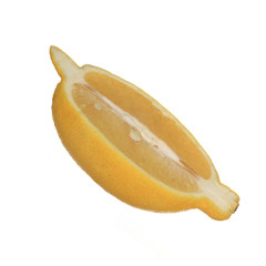 half of  lemon isolated on white background