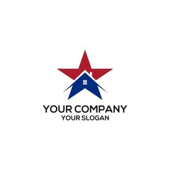 Star House Logo Design Vector