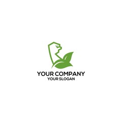 strong leaf fitness logo design vector