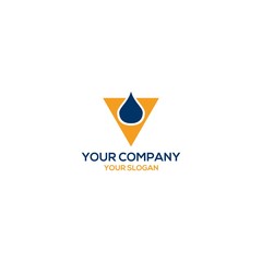 water drop triangle logo design vector