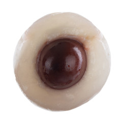 half of  lychee isolated on white background